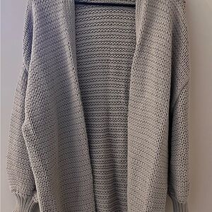 Express Gray Knit Cardigan with Relaxed Fit